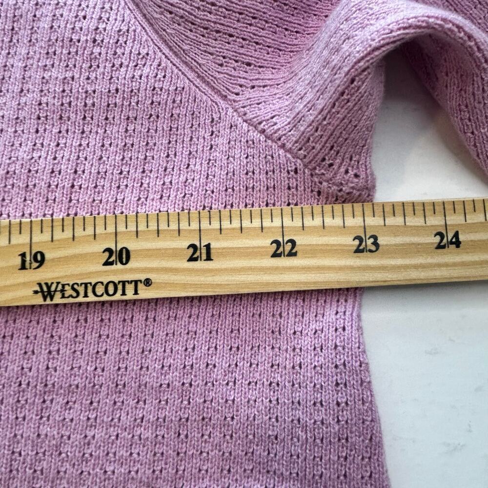 Soft Surroundings waffle knit silk and cotton  3/4 sleeve lilac sweater size 1X - Picture 8 of 10